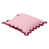 Scalloped Edge Magenta and Pink Cotton Velvet Throw Pillow TOV-C18603 TOV Furniture