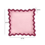 Scalloped Edge Magenta and Pink Cotton Velvet Throw Pillow TOV-C18603 TOV Furniture