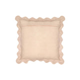 Scalloped Edge Cream and Rust Cotton Velvet Throw Pillow TOV-C18604 TOV Furniture