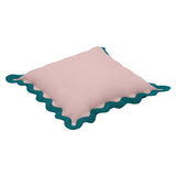 Scalloped Edge Blue and Pink Linen Throw Pillow TOV-C18605 TOV Furniture