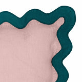 Scalloped Edge Blue and Pink Linen Throw Pillow TOV-C18605 TOV Furniture