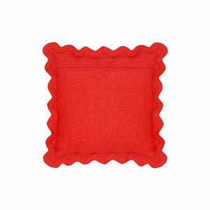 TOV Furniture Scalloped Edge 24" Square Throw Pillow Cover – Luxe Two-Tone Accent for Modern Living Spaces Pink / Pillow Cover Only TOV-C18606-COVER