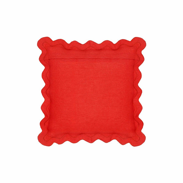 TOV Furniture Scalloped Edge 24" Square Throw Pillow Cover - Luxurious Two-Tone Design for a Whimsical Accent Pink / With Insert TOV-C18606