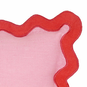 TOV Furniture Scalloped Edge 24" Square Throw Pillow Cover – Luxe Two-Tone Accent for Modern Living Spaces Pink / Pillow Cover Only TOV-C18606-COVER