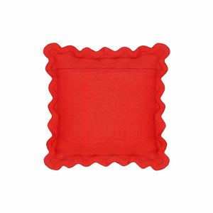 TOV Furniture Scalloped Edge 24" Square Throw Pillow Cover - Luxurious Two-Tone Design for a Whimsical Accent Pink / With Insert TOV-C18606