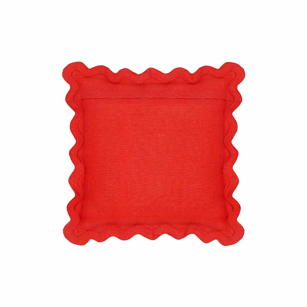 TOV Furniture Scalloped Edge 24" Square Throw Pillow Cover - Luxurious Two-Tone Design for a Whimsical Accent Pink / With Insert TOV-C18606