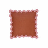 Scalloped Edge Pink and Terracotta Linen Throw Pillow TOV-C18607 TOV Furniture