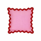 Scalloped Edge Red and Pink Linen Throw Pillow TOV-C18608 TOV Furniture