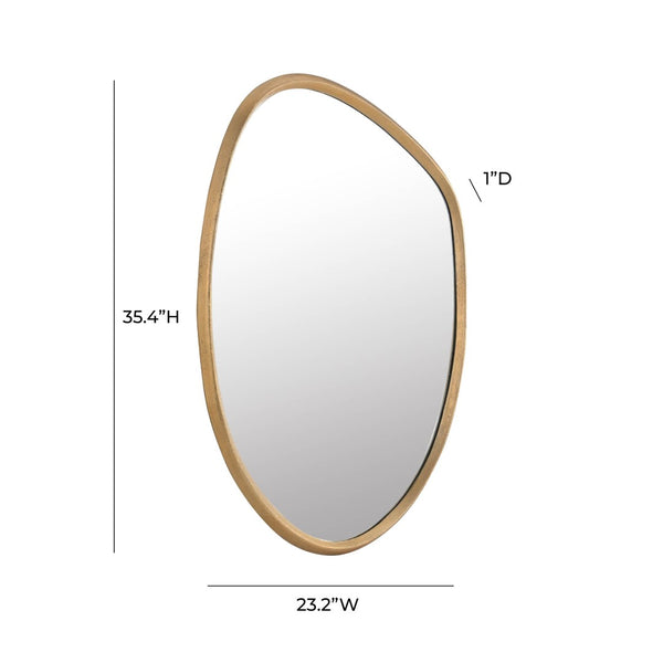 TOV Furniture Mika 23"X35.4" Gold Wall Mirror - Handcrafted Aluminum Frame with Irregular Modern Design & Versatility TOV-C18613