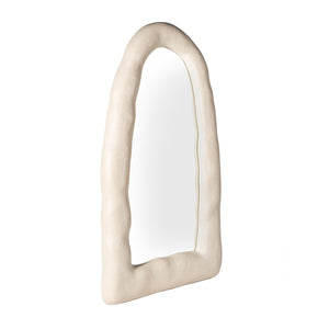 TOV Furniture Kaia Cream Textured 32"x64" Floor Mirror - Sculptural Design for Modern and Bohemian Interiors TOV-C18647