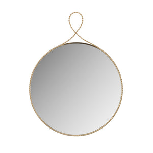 TOV Furniture Ravina 24"x31" Braided Brass Round Wall Mirror – Handcrafted Elegance for Entryways & Bedrooms TOV-C18654