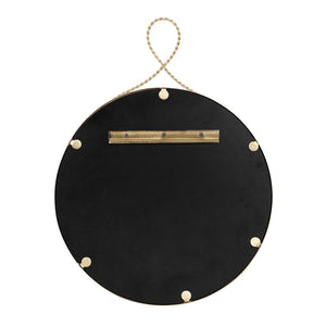 TOV Furniture Ravina 24"x31" Braided Brass Round Wall Mirror – Handcrafted Elegance for Entryways & Bedrooms TOV-C18654