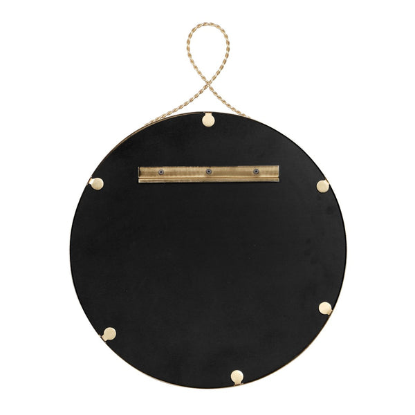 TOV Furniture Ravina 24"x31" Braided Brass Round Wall Mirror – Handcrafted Elegance for Entryways & Bedrooms TOV-C18654