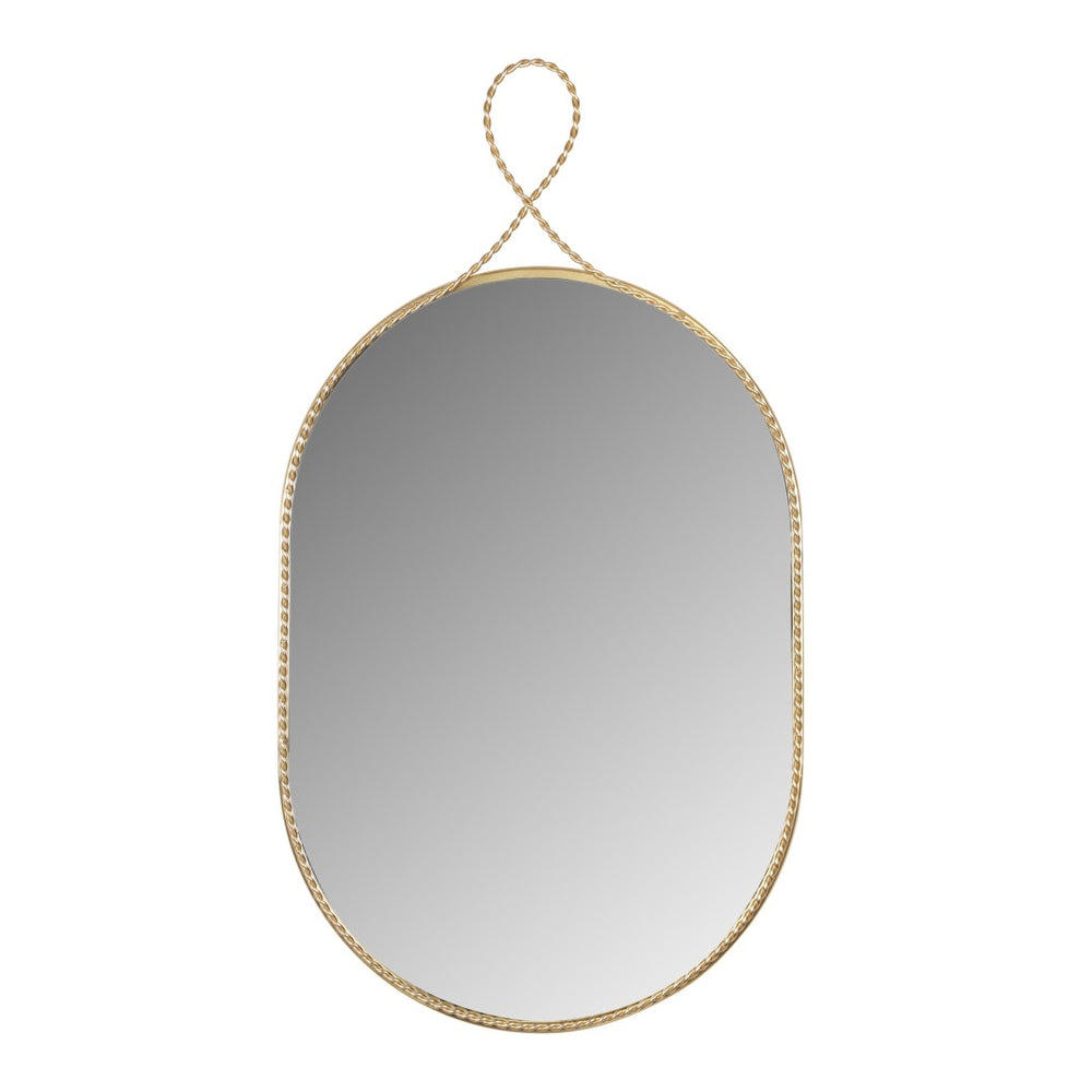 TOV Furniture Ravina 20"X38" Handcrafted Brass Oval Wall Mirror - Elegant Design for Entryways, Bedrooms & More TOV-C18655