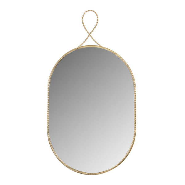 TOV Furniture Ravina 20"X38" Handcrafted Brass Oval Wall Mirror - Elegant Design for Entryways, Bedrooms & More TOV-C18655