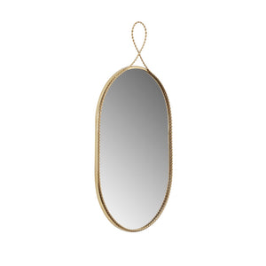TOV Furniture Ravina 20"X38" Handcrafted Brass Oval Wall Mirror - Elegant Design for Entryways, Bedrooms & More TOV-C18655