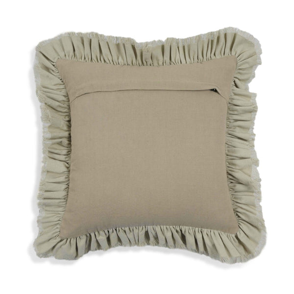 TOV Furniture Alessia 20.5" Distressed Velvet Square Throw Pillow - Luxurious Artisan Accent for Stylish Comfort Beige TOV-C18689