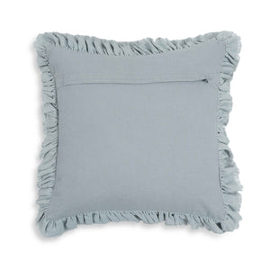 TOV Furniture Alessia 20.5" Distressed Velvet Square Throw Pillow - Luxurious Artisan Accent for Stylish Comfort Blue TOV-C18691
