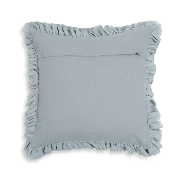 TOV Furniture Alessia 20.5" Distressed Velvet Square Throw Pillow - Luxurious Artisan Accent for Stylish Comfort Blue TOV-C18691