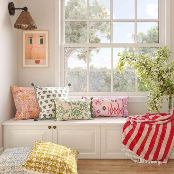 TOV Furniture Blossom 20" Handcrafted Cotton Tassel Throw Pillow Cover - Artisanal Style for Modern & Boho Homes With Insert TOV-C18693