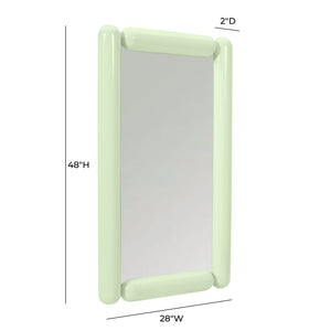 TOV Furniture Cozzi 28"X48" Retro Tubular Wall Mirror - Playful Sculptural Accent for Chic Home Decor Spaces Mint Green TOV-C18694