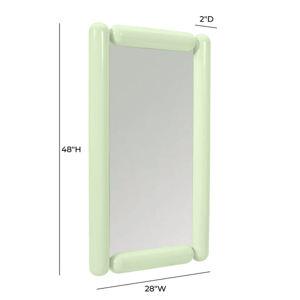 TOV Furniture Cozzi 28"X48" Retro Tubular Wall Mirror - Playful Sculptural Accent for Chic Home Decor Spaces Mint Green TOV-C18694
