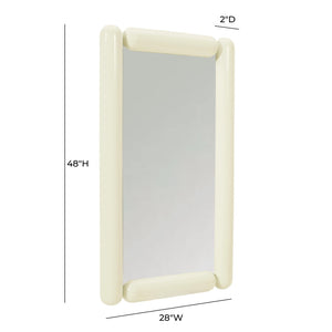 TOV Furniture Cozzi 28"X48" Retro Tubular Wall Mirror - Playful Sculptural Accent for Chic Home Decor Spaces Cream TOV-C18695