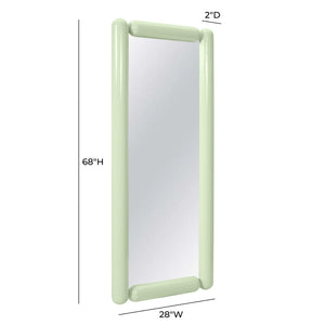 TOV Furniture Cozzi Retro-Inspired 28"x68" Sculptural Balloon Floor Mirror for Stylish Home Décor and Elegance Mint Green TOV-C18698