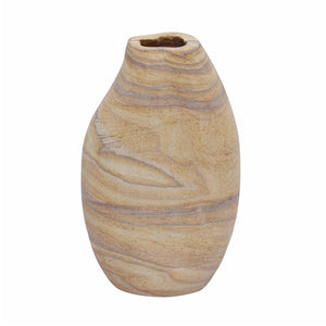 TOV Furniture Saava Sandstone Curved Vase – Handcrafted Natural Stone Décor for Elegant Floral Arrangements & Art TOV-C18703
