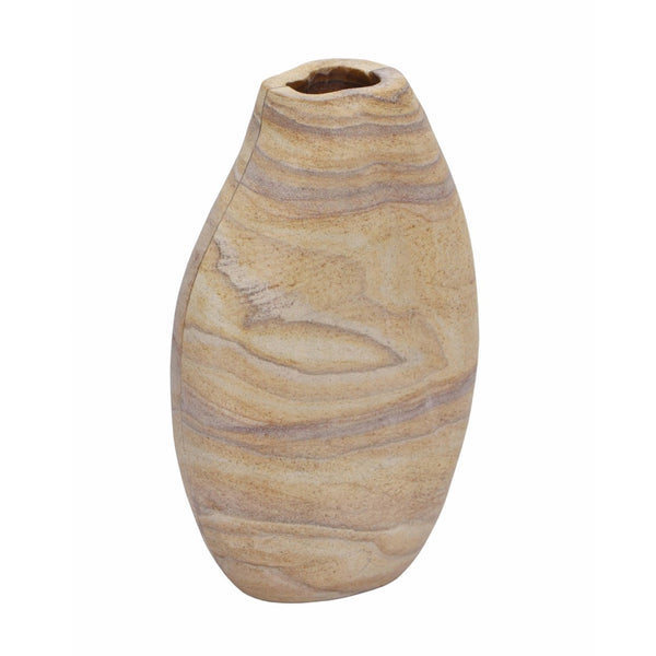 TOV Furniture Saava Sandstone Curved Vase – Handcrafted Natural Stone Décor for Elegant Floral Arrangements & Art TOV-C18703