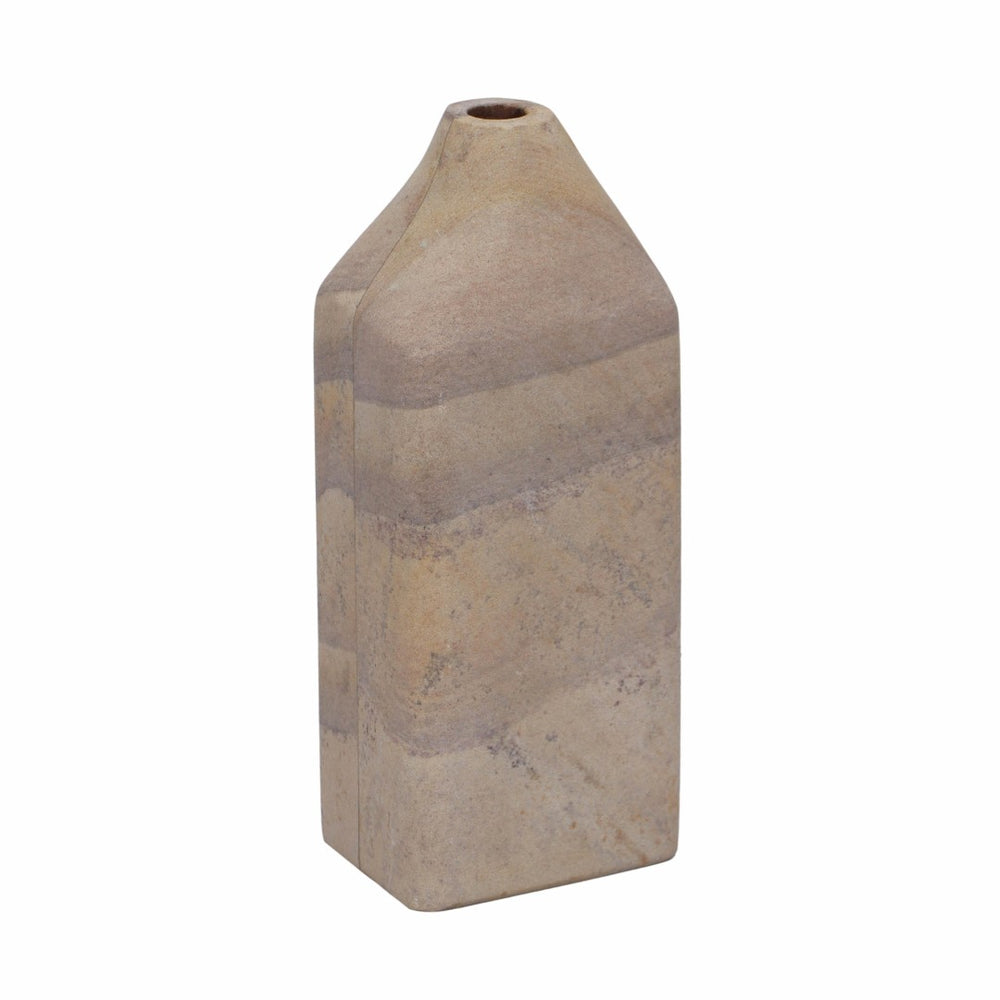 TOV Furniture Saava Sandstone Straight Vase – Handcrafted Natural Stone Decor for Modern and Rustic Interiors TOV-C18704