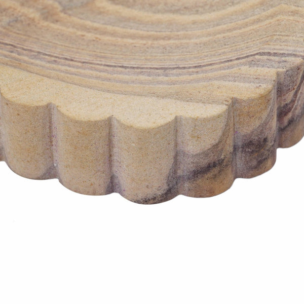 TOV Furniture Kira Sandstone Tray - Handcrafted Organic Accent for Elegant Decor, Perfect for Any Space Small TOV-C18705