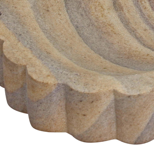 TOV Furniture Kira Sandstone Tray - Handcrafted Organic Accent for Elegant Decor, Perfect for Any Space Large TOV-C18706