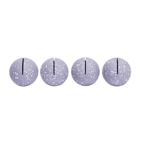 TOV Furniture Gabby Handcrafted Speckled Concrete Card Holders - Modern Tabletop Accent for Stylish Displays Purple TOV-C18708