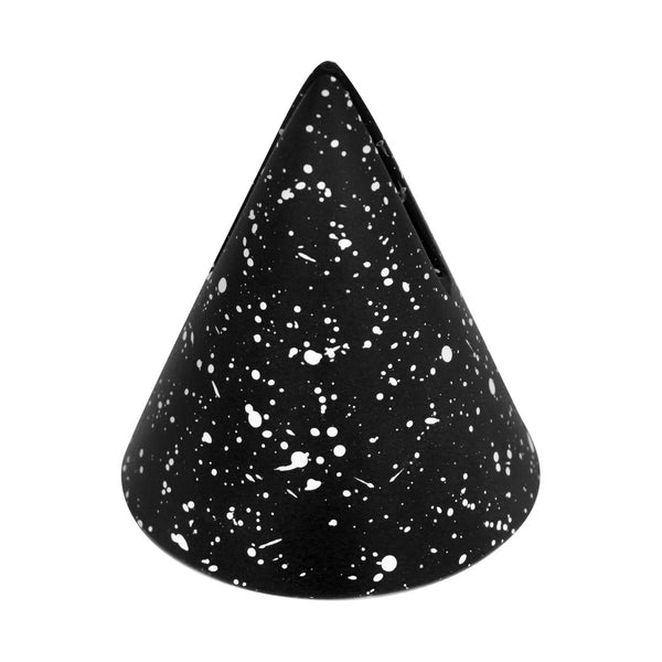 TOV Furniture Gabby Speckled Cone Card Holder Set - Modern Sculptural Accents for Stylish Tabletops and Decor Black TOV-C18710