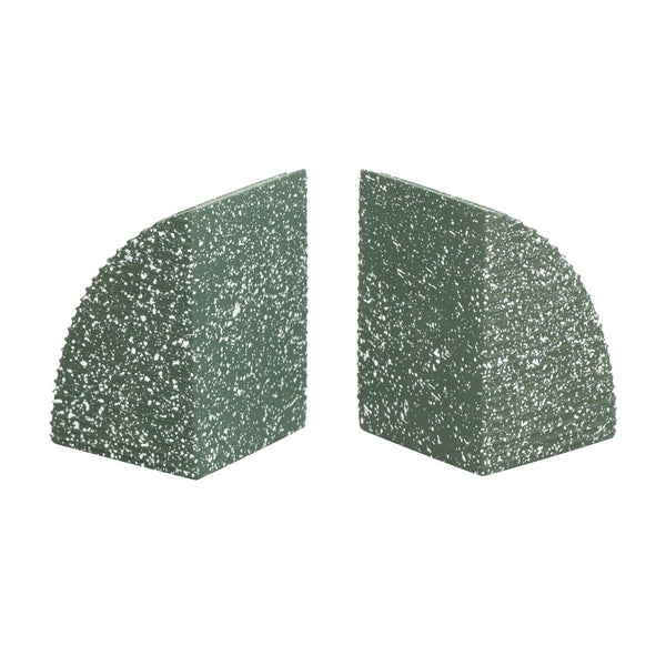 TOV Furniture Gabby Bookends - Handmade Concrete Décor for Stylish Shelves and Tables, Unique Sculptural Flair Green TOV-C18714
