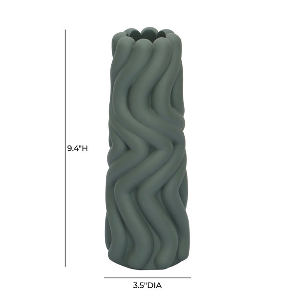 TOV Furniture Gabby Modern Speckled Concrete Vase - Sculptural Decorative Accent for Fresh Flowers & Dried Stems Green TOV-C18715