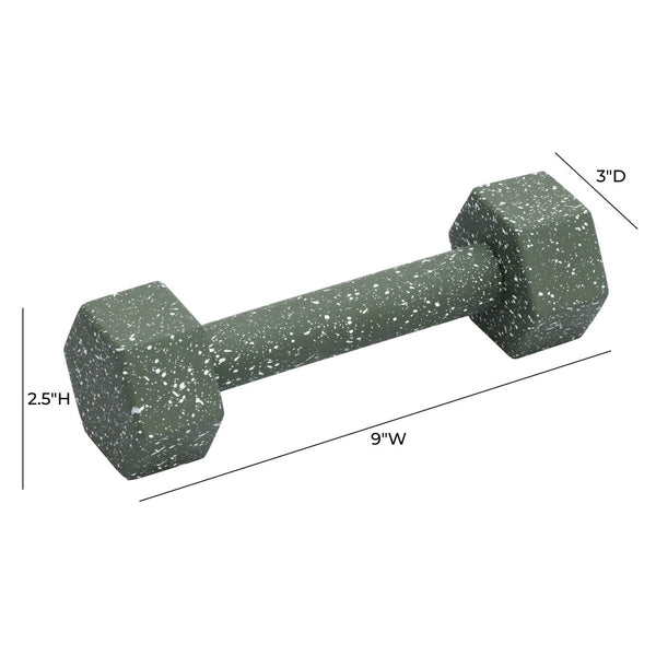 TOV Furniture Gabby Speckled Concrete Decorative Dumbbell - Unique Sculptural Accent for Modern Home Decor Green TOV-C18717