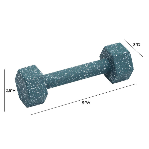 TOV Furniture Gabby Speckled Concrete Decorative Dumbbell - Unique Sculptural Accent for Modern Home Decor Blue TOV-C18719