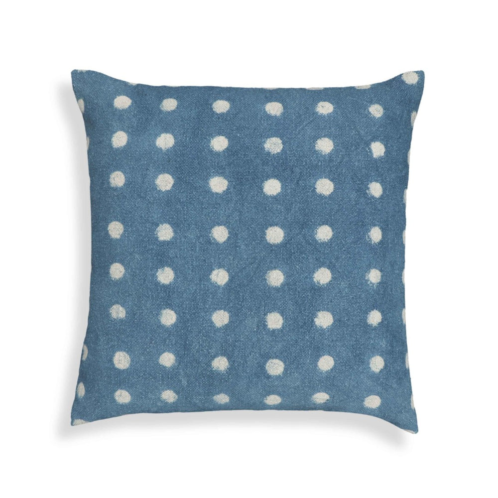 TOV Furniture Indigo 20" Square Cotton Throw Pillow Cover – Artisanal Hand-Stamped Design for Modern Decor With Insert TOV-C18735