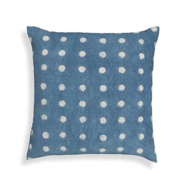 TOV Furniture Indigo 20" Square Cotton Throw Pillow Cover – Artisanal Hand-Stamped Design for Modern Decor With Insert TOV-C18735