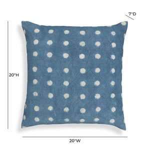 TOV Furniture Indigo 20" Square Cotton Throw Pillow Cover – Artisanal Hand-Stamped Design for Modern Decor With Insert TOV-C18735