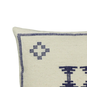 TOV Furniture Aztec 20" Cream & Indigo Wool Square Throw Pillow Cover - Cozy Accent for Modern & Rustic Decor With Insert TOV-C18737