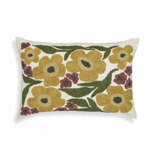 TOV Furniture Blossom 24"X16" Embroidered Daisy Wool Throw Pillow - Cozy, Playful Accent for Home Décor Style TOV-C18739