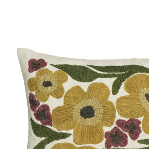 TOV Furniture Blossom 24"X16" Embroidered Daisy Wool Throw Pillow - Cozy, Playful Accent for Home Décor Style TOV-C18739