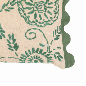 TOV Furniture Portia 20"x12" Handcrafted Embroidered Cotton Flex Throw Pillow Cover for Vibrant Home Décor Aqua / With Insert TOV-C18741