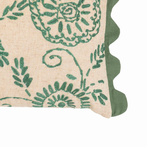 TOV Furniture Portia 20"x12" Handcrafted Embroidered Cotton Flex Throw Pillow Cover for Vibrant Home Décor Aqua / With Insert TOV-C18741