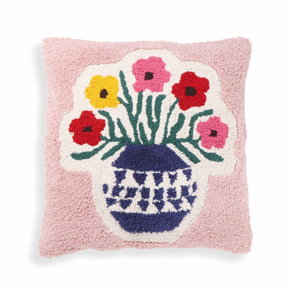 TOV Furniture Blossom 20" Tufted Cotton Throw Pillow Cover – Vibrant Floral Accent for Boho and Eclectic Decor With Insert TOV-C18743