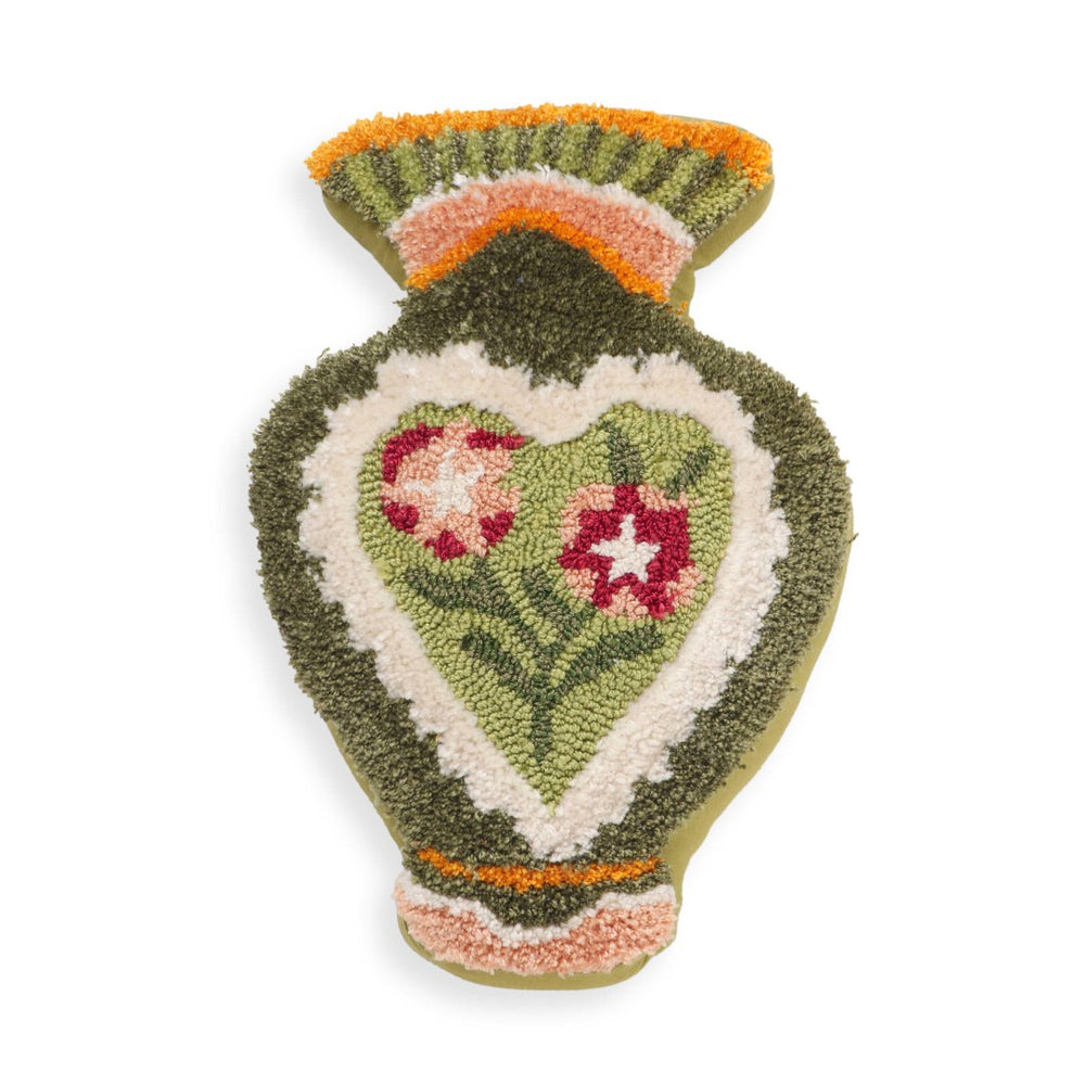 TOV Furniture Amphorae Hand-Tufted 12"X20" Throw Pillow - Artisanal Charm, Cozy Texture, Perfect Home Accent! Green TOV-C18744