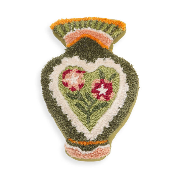 TOV Furniture Amphorae Hand-Tufted 12"X20" Throw Pillow - Artisanal Charm, Cozy Texture, Perfect Home Accent! Green TOV-C18744